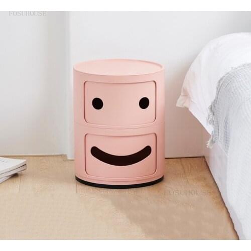Nordic Home Furniture Cartoon Locker Nightstands Modern Small Apartment Kid Bedside Table Storage Cabinet for Childrens Bedroom