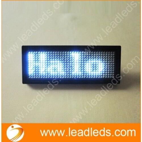 White Special Offer 44x11 Dots Rechargeable Led Scrolling Name Badge, Hot Moving Text Display Business Card Tag