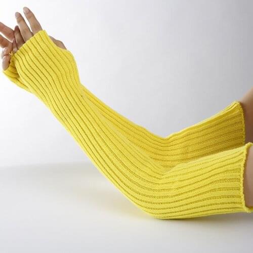 Womens Autumn Winter Warm Solid Gloves DIY Knitting Glove Stretch Knit Fingerlings Mittens Solid Color Classic Woolen Guard Arm
