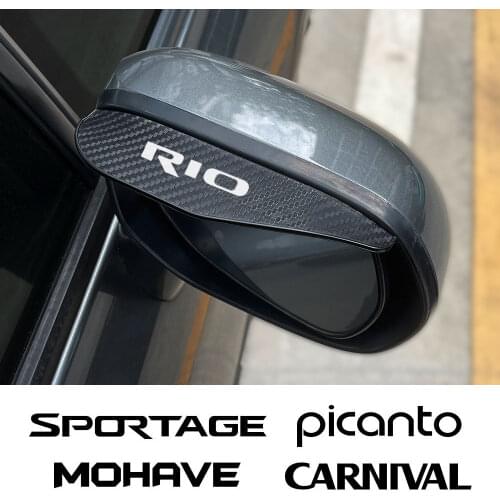 For Kia SPORTAGE RIO PICANTO MOHAVE CARNIVAL SELTOS CARENS NIRO CERATO VENGA STINGER K5 2Pcs Car Rearview Mirror Rain Eyebrow