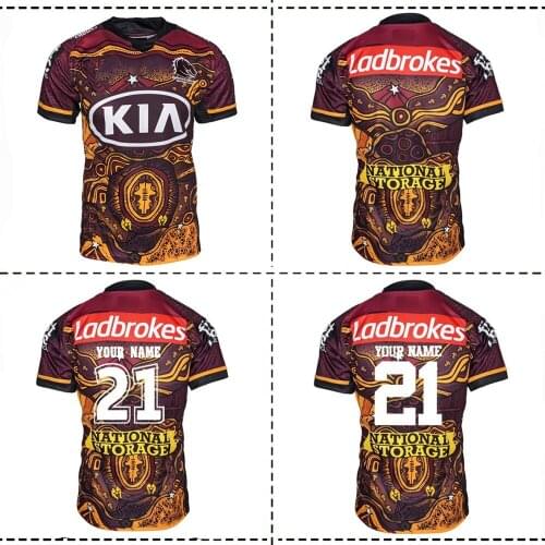 2021 BRISBANE BRONCOS INDIGENOUS JERSEY 2021/2022 Brisbane Broncos Rugby TRAINING SHORTS JERSEY size S--5XL