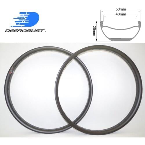 29er Plus Wide 50mm Carbon Mountain Bike Rims AM Enduro MTB Bicycle Rim Fat Bike Hookless Tubeless Clincher UD Matte Glossy 32h