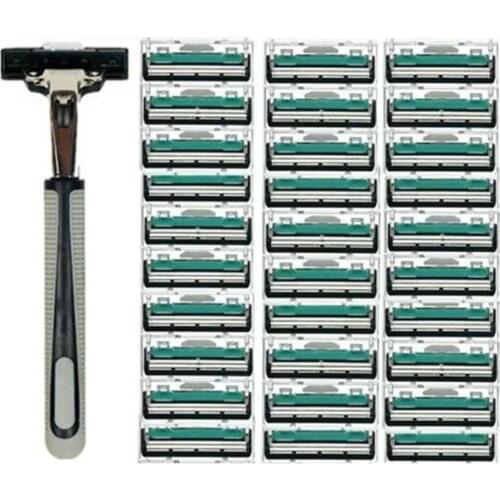 30PCS 2 Layers Shaving Machine Safety Razor Blades Manual Shaving Shaver Face Care Beard Hair Remover