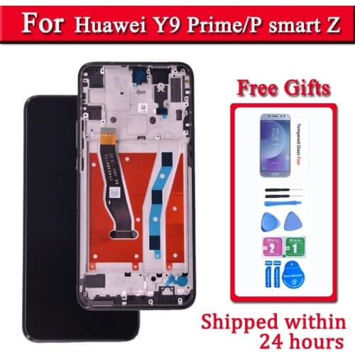 6.59 inches Screen For Huawei Y9 Prime 2019 LCD Touch Screen 10 touch Digitizer Assembly Frame For P smart Z Display Replacement