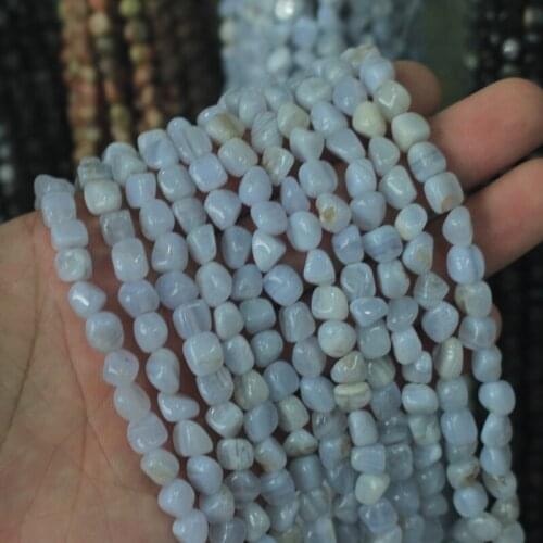 6-7mm freeform blue Chalcedony stone beads natural stone beads DIY loose beads for jewelry making strand 15" wholesale