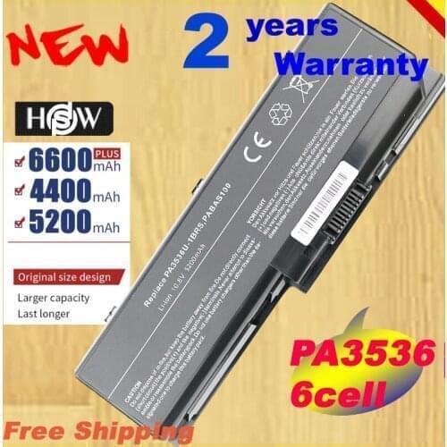 HSW Laptop Battery For TOSHIBA PA3536U-1BRS PA3537U-1BRS PABAS100 PA3536 PA3536U Satellite P200-10G For Toshiba Equium P200 P300 FAST SHIPPING