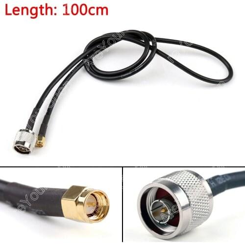 Areyourshop Sale 100cm RG58 Cable N Male Plug To SMA Male Plug Straight Crimp Pigtail 3ft Mini Jack