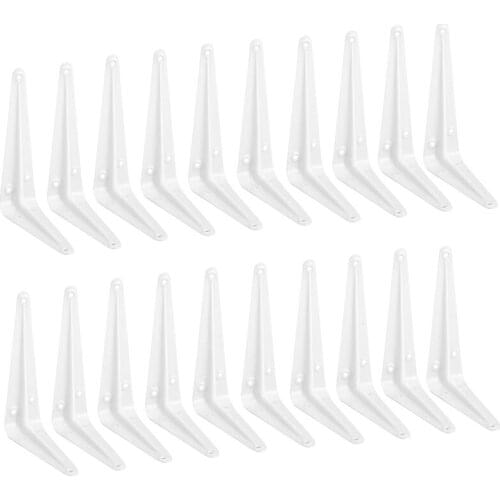 Shelf Brackets White, Heavy Duty Steel Metal L Brackets For Shelves, J Brackets Wall Angle Corner Brace For Wood Board