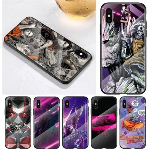 Guardians of the Galaxy For Apple iPhone 12 11 8 7 6 6S XS XR SE X 2020 Pro Max Mini Plus Tempered Glass Phone Case