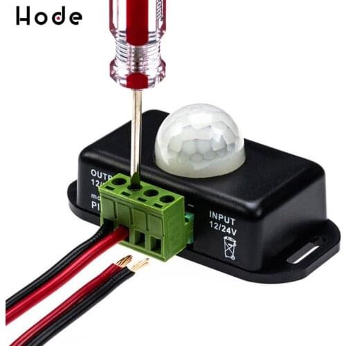 DC 12V 24V 8A PIR Sensor Switch Mini PIR Infrared IR Motion Sensor Detector Switch Module for LED Strip Light