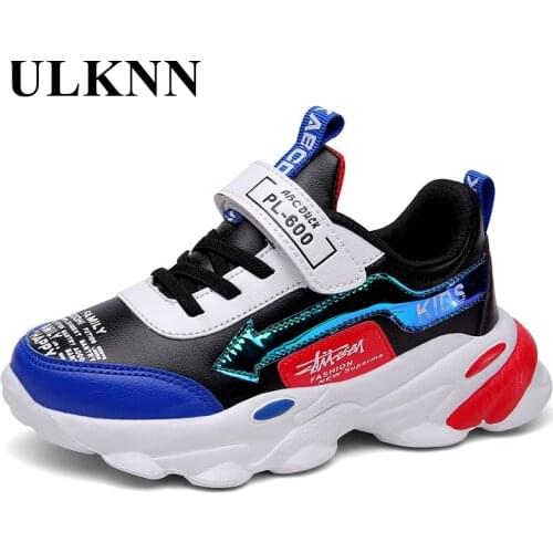 Childrens Sneakers Autumn Winter Leather Boys Sport Casual Shoes Low Help Kids Casual Shoes Blue Red Runnine Shoe Size 28-39