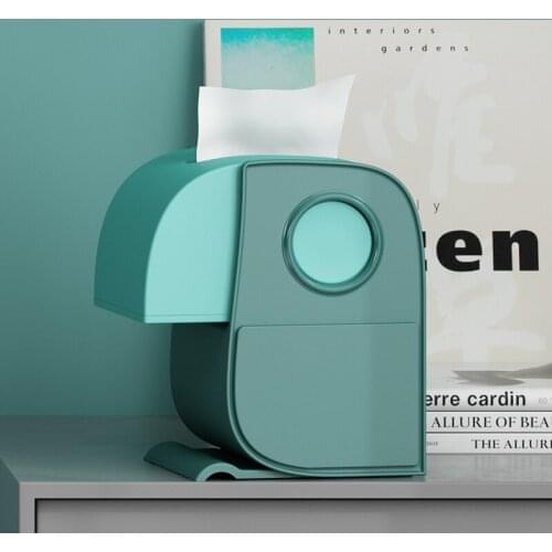 Creative bird tissue box with storage drawer case household desktop Multifunction roll paper tissue case