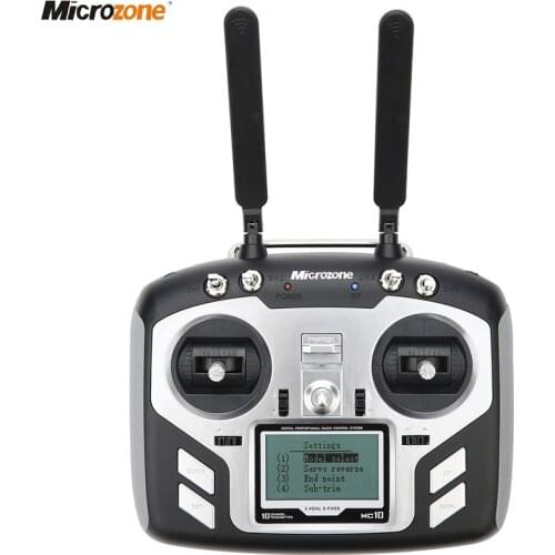 Microzone MC10 10CH 2.4GHz FHSS RC Transmitter With MC9008S Receiver PCM2048 PWM /M.bus for RC FPV Racing Drone Airplane