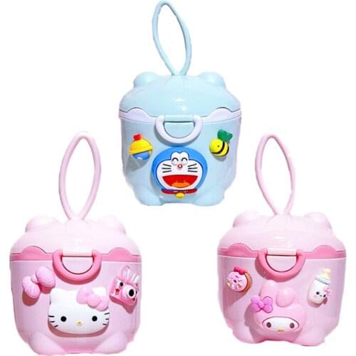 Cute Kittys Doraemon Melody Cartoon Anime Go Out Portable Baby Milk Powder Food Supplement Moisture-Proof Sealed Storage Tank