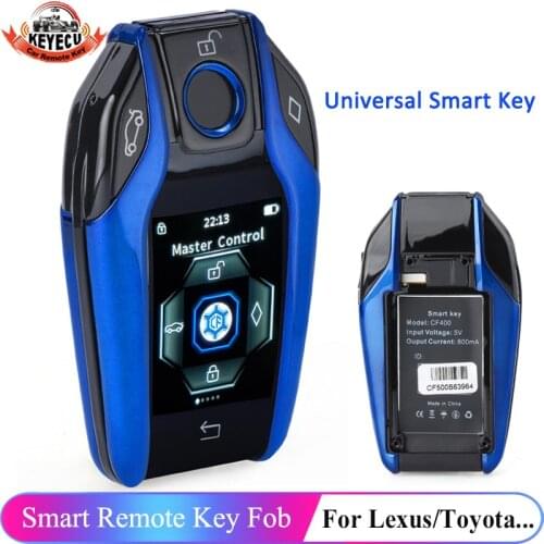 KEYECU Upgraded Version Modified Universal Korean Remote Car Key LCD Screen for Toyota Lexus KIA Peugeot BMW VW Porsche English