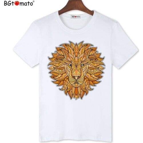 BGtomato Lion printing fashion summer t shirts for men Cool fashion brand design trend tops tees Comfortable soft casual T-shirt