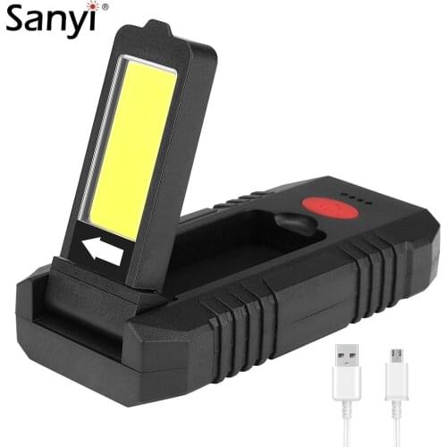 COB LED Portable Working Light Top LED Spotlight Dual USB Rechargeable Flashlight Power Bank Light For Outdoor Hunting Camping