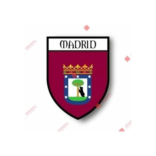 Stickers decal souvenir vinyl car shield city flag world crest madrid spain Car Window Body Decorative Stickers Accessories