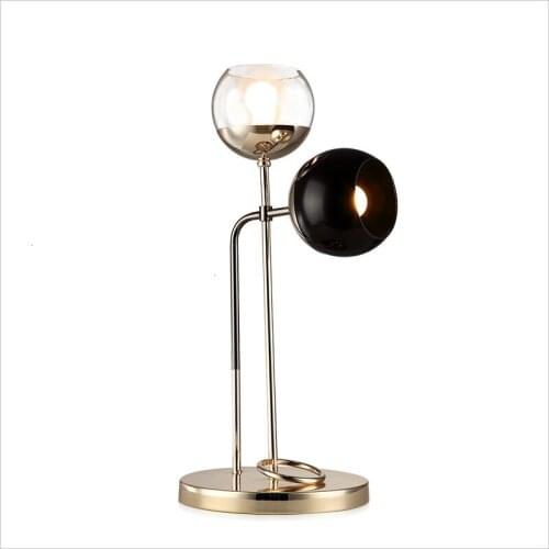 Nodic Double Glass Ball Table Lamp Desk Lamp For Bedroom Balldesk lampara de mesa bedside lamp
