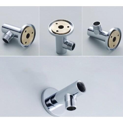 OOTDTY Chromed Plated Shower Head Extension Arm Silver Brass Wall Mounted Shower Arm Mount Base for Bathroom Hardware