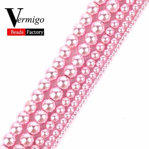 Wholesale New Hematite Beads Natural Stone Rose Pink Round Loose Beads For Needlework Jewelry Making 2 3 4 6 8 10mm Diy 15"