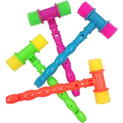 25CM Plastic Durable Handle Hammer Toy Child Built In Whistle Toddler Baby Kids Plastic Noisy Whistle Toy Fun Noise Maker