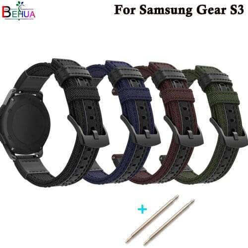 Sport canvas strap Galaxy 46mm watch outdoor product watch band For Samsung Gear S3 smart watch wristband bracelet Accessories