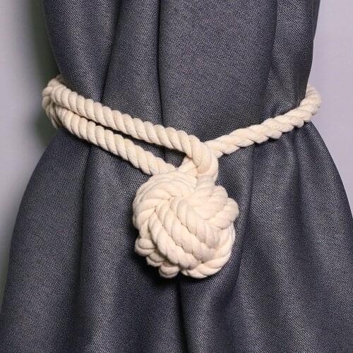 The Nordic Bind Hand Woven Cotton Curtain Curtain Curtain Rope Buckle Pendant