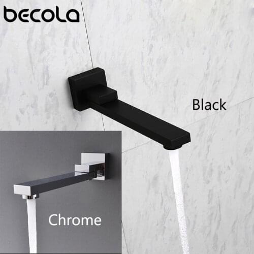 Solid Bass Wall Outlet Wall Mounted Shower Spout Bath Tub Shower Mixer Faucet Spout Filler 180 degree Folding