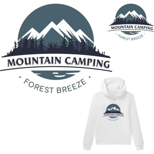 Mountain camping thermal stickers on clothes iron on patch iron on transfers for clothes iron-on transfer for clothes boy hoodie