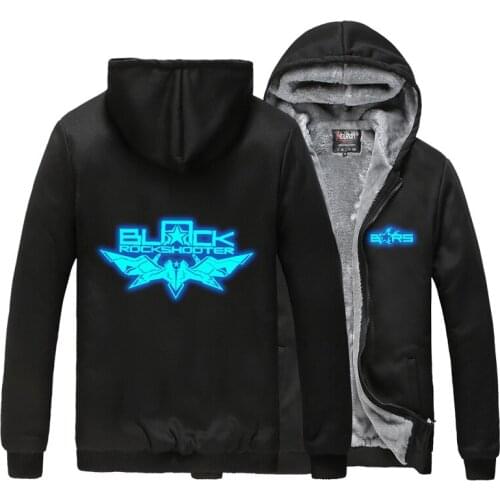 High-Q Unisex Anime Black Rock Shooter Hoodie luminous BRS coat hoodie Thick noctilucent Hooded Hoodie