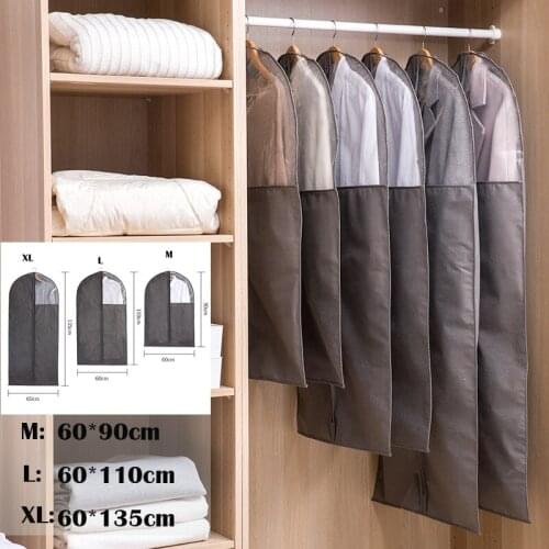 Clothes Hanging Dust Cover Dress Suit Coat Storage Bag Case Organizer Wardrobe Dress Clothing Hanging Dust Cover
