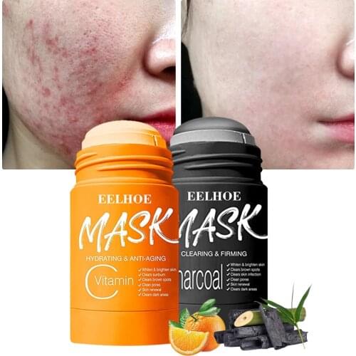 Vitamin C/Bamboo Charcoal Clay Stick Mask Oil Control Deep Cleaning Face Moisturizer for All Skin Types
