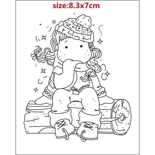 Yulan girl Sit the tree Metal Cutting Dies and stamps Dies for Scrapbooking Album Embossing New Dies for