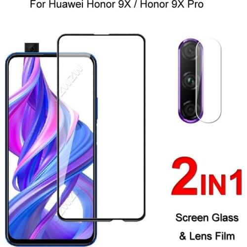 Full Cover Glass For Honor 9X Pro / 9X Screen Protector Protective Tempered Glass Explosion Proof & Camera Lens Film