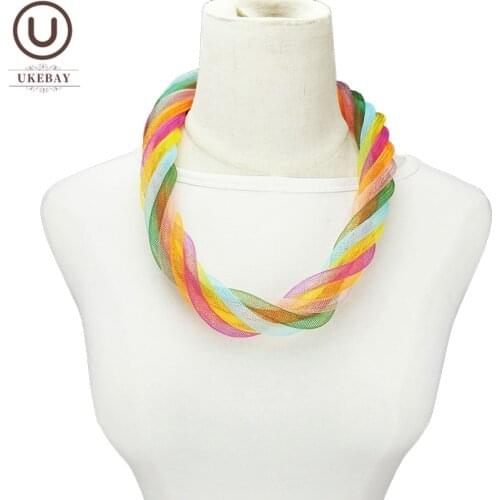 UKEBAY New Multicolour Choker Necklace Women Collar Soft Necklaces Wedding Party Clothes Accessories Bohemian Designer Jewelry