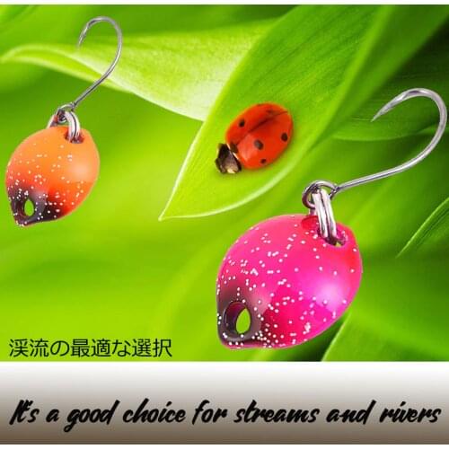 Colorful metal fishing hard bait, fishing bait, Spoon, spinneret, trout, single hook, flash, noise Artificial, 1x1.4cm, 1.8g