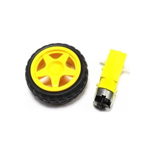 1set x Deceleration DC 3-6V TT motor + supporting wheels , a / smart car chassis, motor / robot car wheels