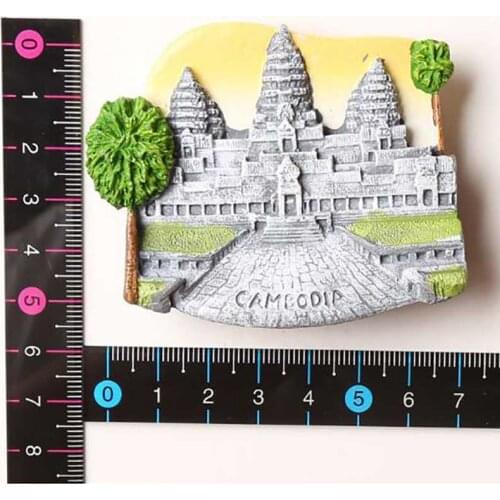 1 Pcs Personality Refined Cambodia Aromatherapy Cold Porcelain 3D Fridge Magnets Travel Souvenirs Refrigerator Magnetic Stickers