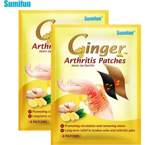 12pcs=2bags Ginger Wrist Sprains Patch Knee Joint Bruises Medical Plaster Shelf-heating Relieve Rheumatoid Arthritis Pain D7616