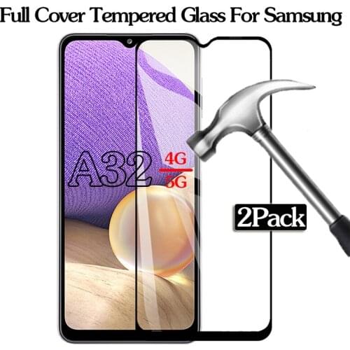 2Pack ScreenProtector For Samsung Galaxy A32 Case Screen Protector on Sumsun gelaksi Galaxy a32 a 32 32a a326f Coque Glass film