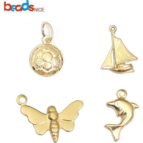 Beadsnice ID39950smt1 Gold Filled Pendant Charm for Bracelet Making Jewelry Components Wholesale