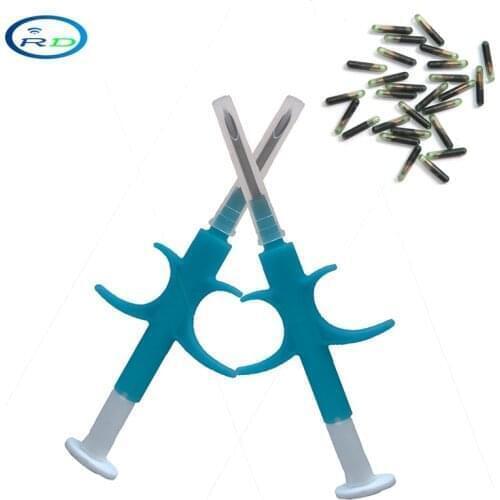 Free shipping rfid animal Syringe 1.4x8mm animal microchip syringe 134.2KHz pet syringes ISO animal Chip EM4305 for animals