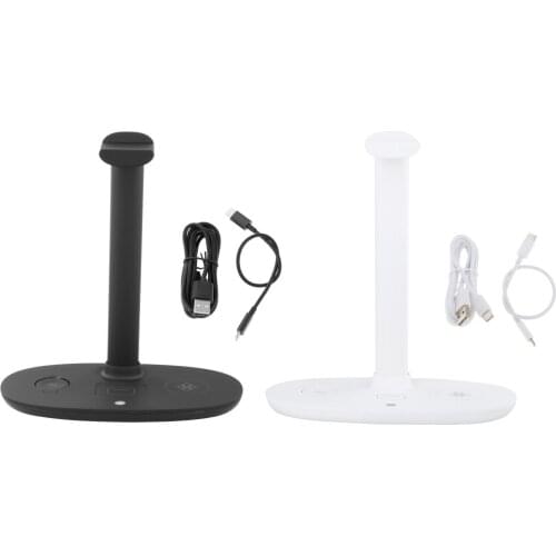 Wireless Charging Station Multi-Function Qi Charger Dock for Desktop Gamer Earphone