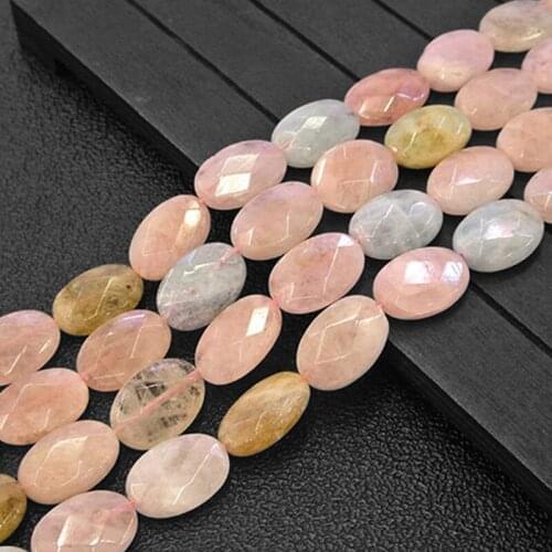 13x18mm Faceted Oval Morgan Beads Natural Stone Beads For Jewelry Making Beads Bracelets 15'' Needlework DIY Beads Trinket