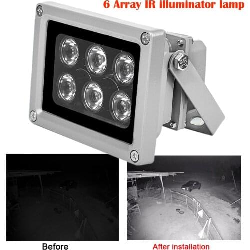CCTV LEDS IR illuminator infrared lamp 6pcs Array Led IR Outdoor Waterproof Night Vision CCTV Fill Light for CCTV Cameras IP Cam