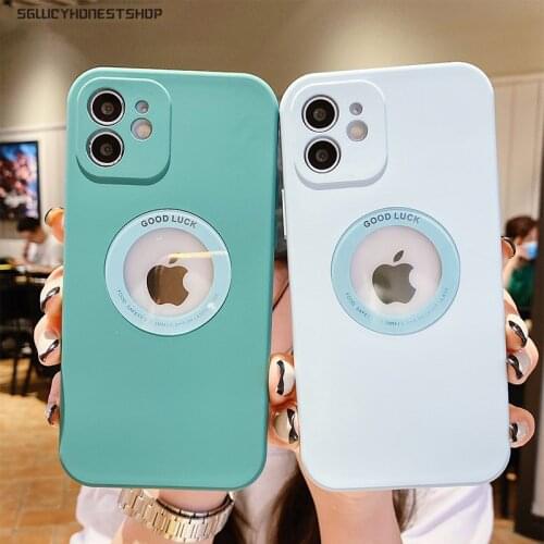 Luxury Liquid Silicone Square Phone Case For iPhone 12 11 Pro Max Mini XS XR X 7 8 Plus Shockproof Camera Protection Cover LOGO