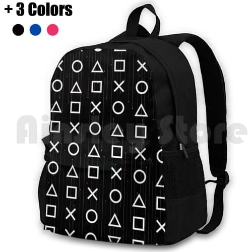 Cyberscape Controller Buttons Outdoor Hiking Backpack Riding Climbing Sports Bag Synthwave Retrowave Dreamwave Minimal Rad