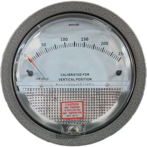 Mechanical Micro Differential Pressure Meter Medical and Health Clean Room Pointer Differential Pressure Gauge