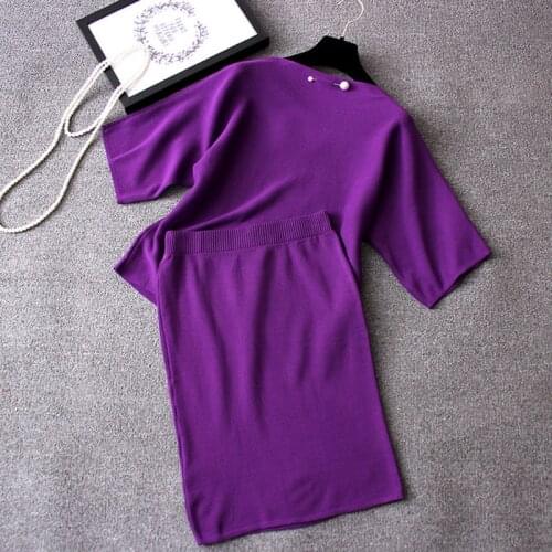 ZAWFL Women Knitted Suit Skirt and Top Set Winter 2020 Autumn Long Sleeve Female Knitwear With Midi Skirts Sets Two Pieces